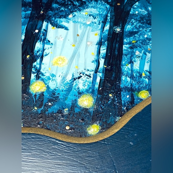 ORIGINAL Acrylic Landscape Art Upcycled Hand Painted Vintage Wood Jewelry Box - Picture 9 of 10